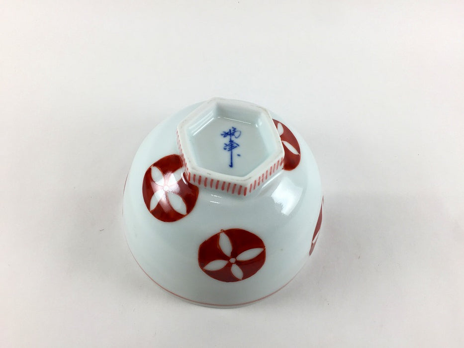 【SALE】赤丸紋　105茶付　10.5cm　有田焼【訳あり】