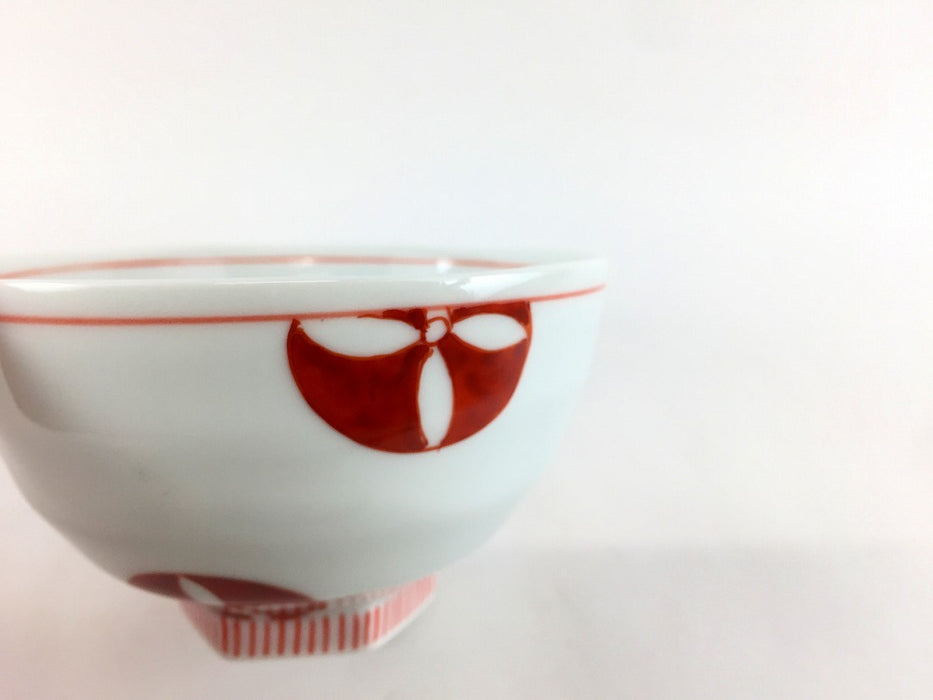 【SALE】赤丸紋　105茶付　10.5cm　有田焼【訳あり】