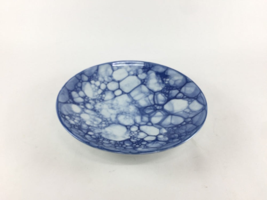 染付呉須油滴　深5寸皿　15cm　有田焼弥源次窯(j.R)