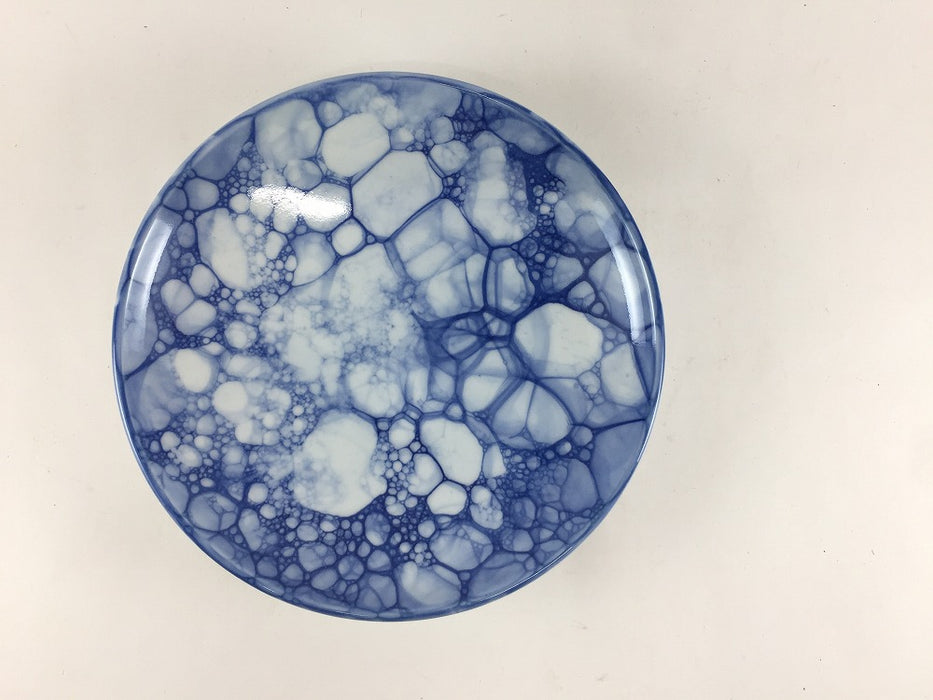 染付呉須油滴　深5寸皿　15cm　有田焼弥源次窯(j.R)