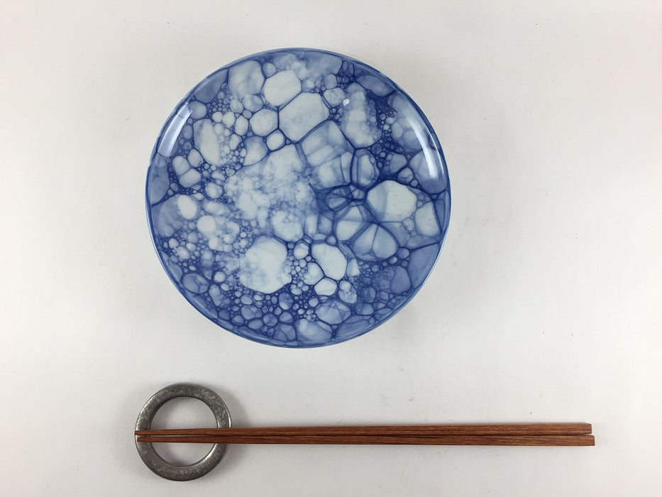 染付呉須油滴　深5寸皿　15cm　有田焼弥源次窯(j.R)