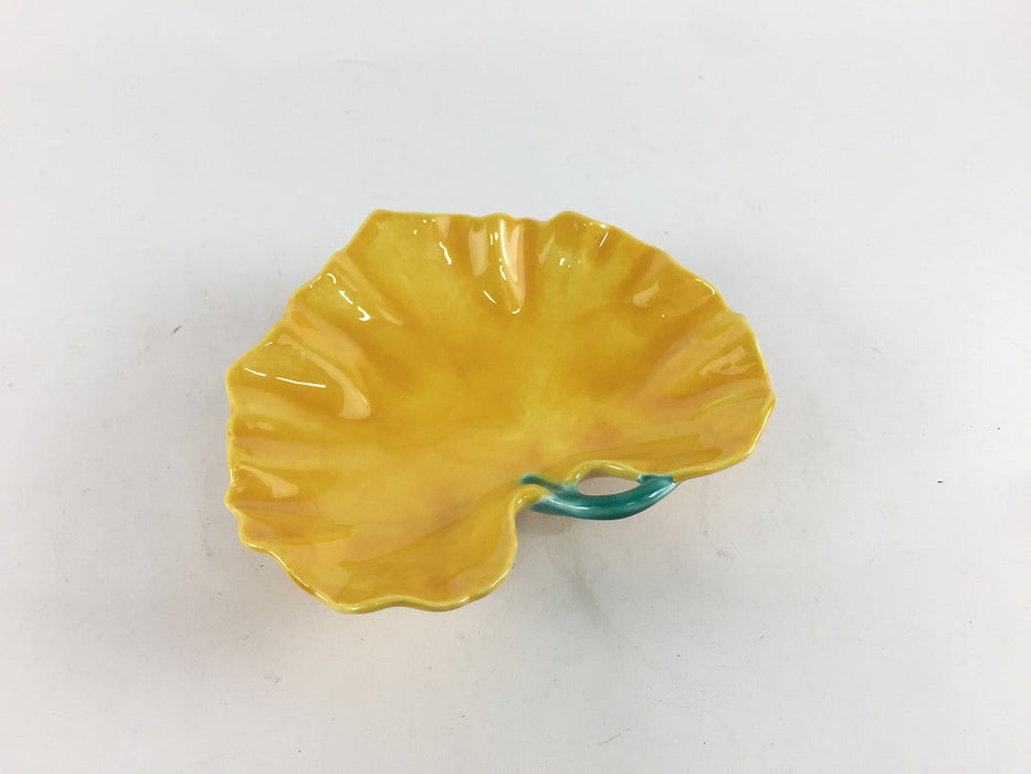 ツワ型小付　(黄コーチ(茎緑)/緑コーチ(茎紫))　10cm　有田焼福泉窯(j.R)