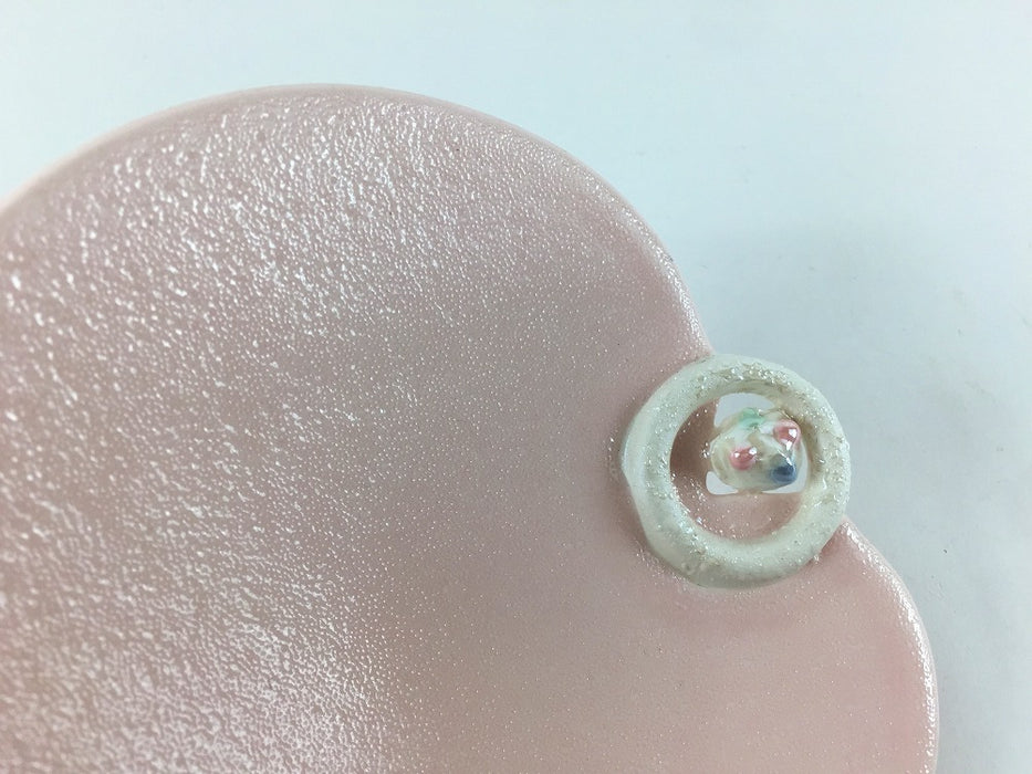 【SALE】ハート小皿　ピンクまゆ玉　12cm　有田焼【訳あり】