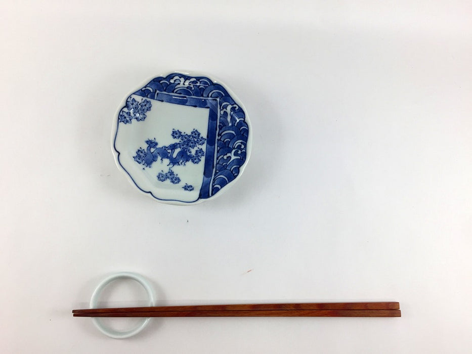 【SALE】紅葉鹿絵小皿　10.5cm　波佐見焼【訳あり】