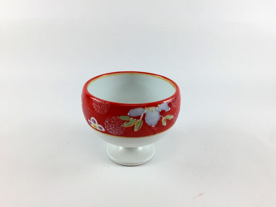 【SALE】丸高小付　赤巻華紋　8cm　有田焼【訳あり】