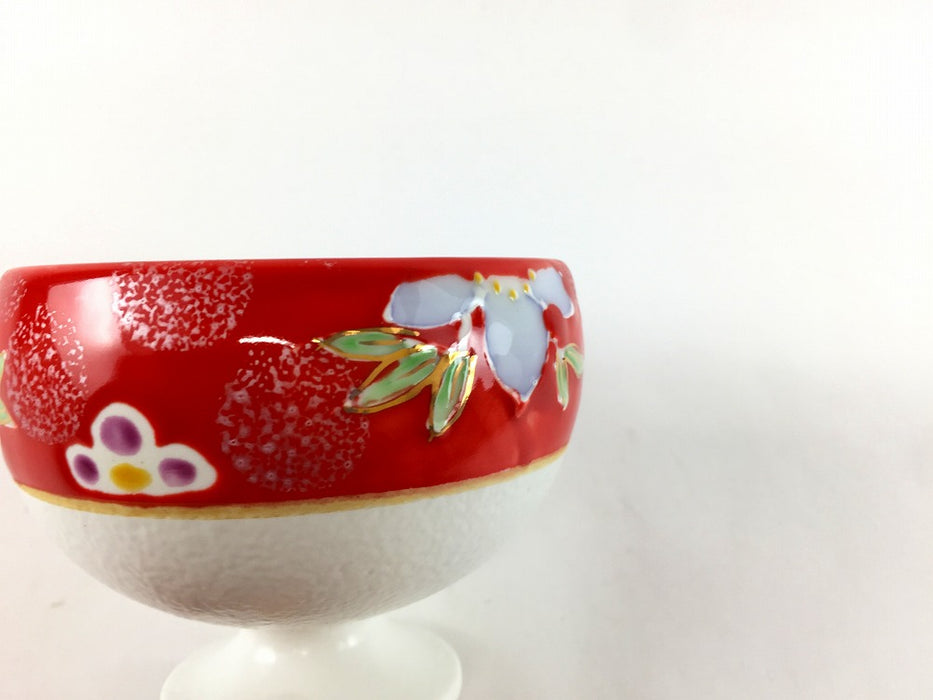 【SALE】丸高小付　赤巻華紋　8cm　有田焼【訳あり】