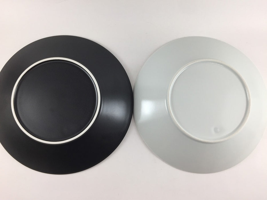 【新作入荷】【1枚価格】22cmボウルプレート　古伊万里(黒/白)　波佐見焼(j.R)