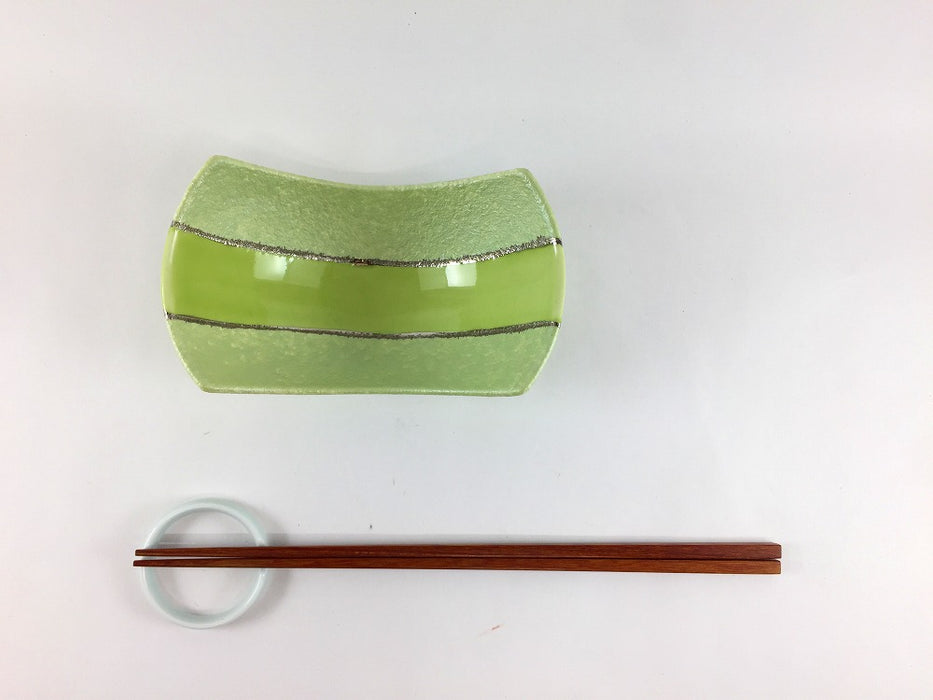 【SALE】舟小小鉢　半和紙緑　13cm　有田焼【訳あり】