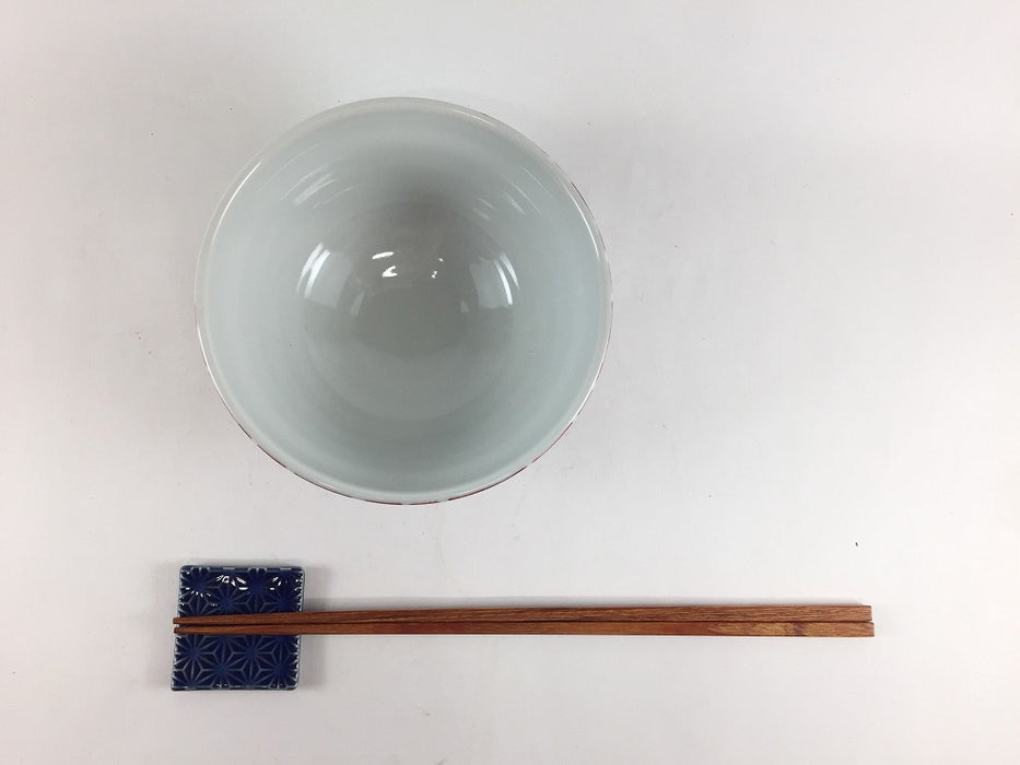 12cmロクロ飯碗　椿/唐草　有田焼　(j.R)