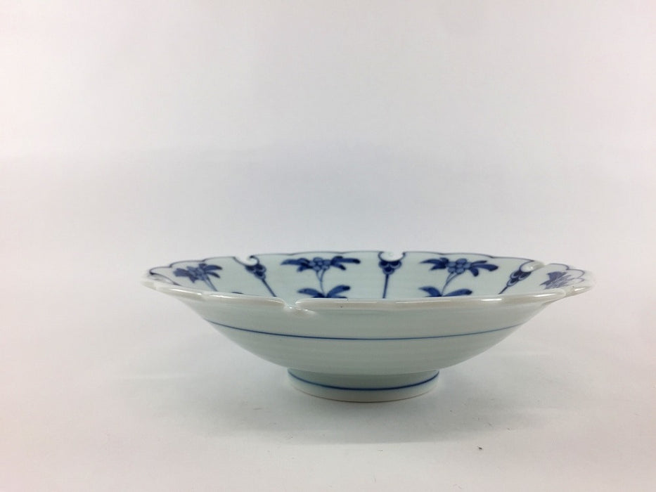 【SALE】割草花兎紋雪輪銘々皿　15.5cm　波佐見焼【訳あり】