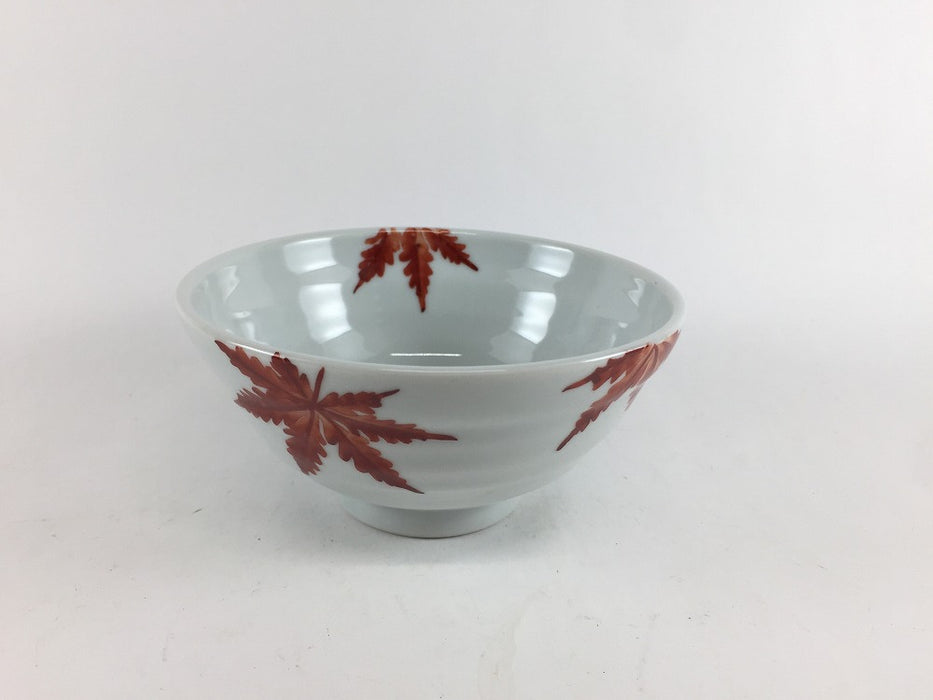 12cmロクロ飯碗　紅葉　(赤/緑)　有田焼　(j.R)