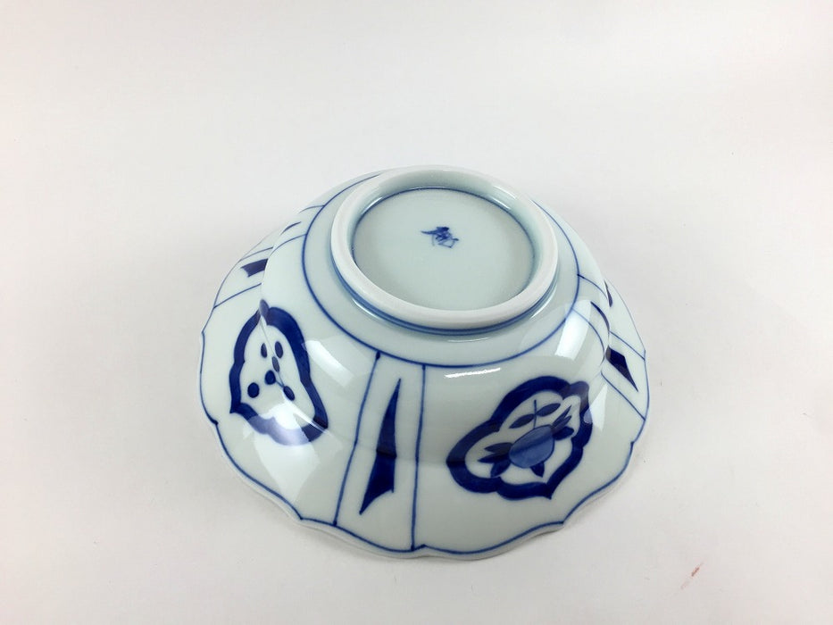 【SALE】古染付鹿絵　輪花向付　14.5cm　有田焼【訳あり】