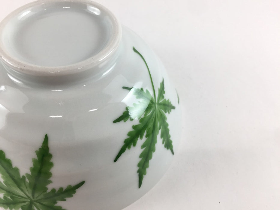 12cmロクロ飯碗　紅葉　(赤/緑)　有田焼　(j.R)