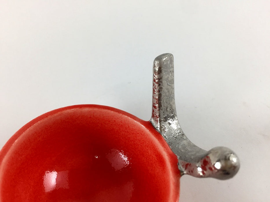 【SALE】木実小付　結晶赤/銀　6.5cm　有田焼【訳あり】