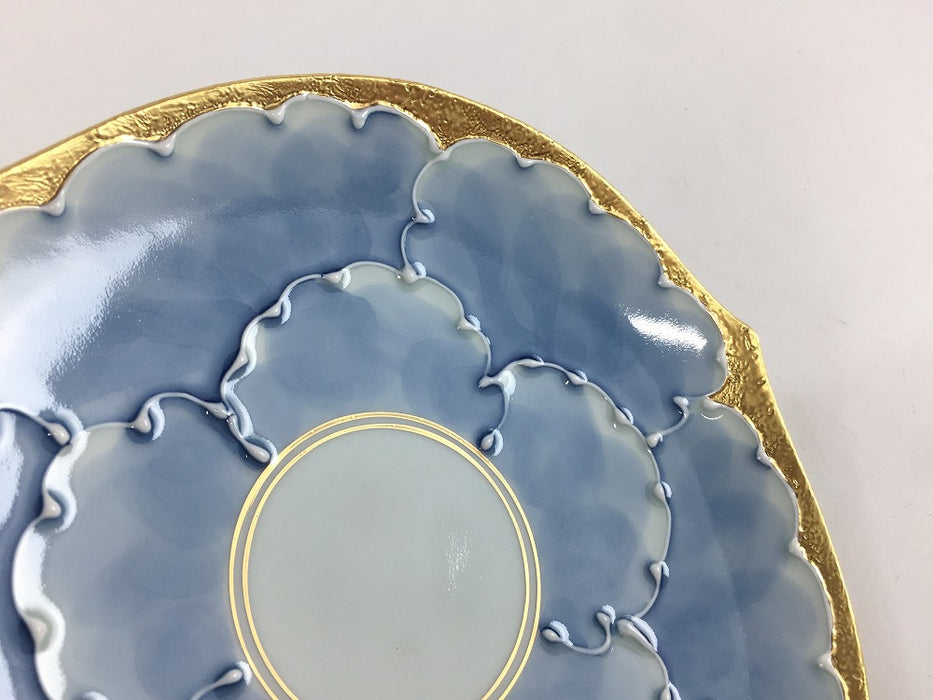 輪花コーヒー碗皿(浅.C/S)　金牡丹　200cc　有田焼　(j.R)