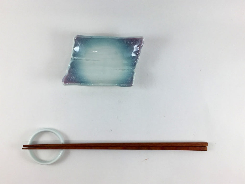 【SALE】木片小皿　色吹　10cm　有田焼【訳あり】