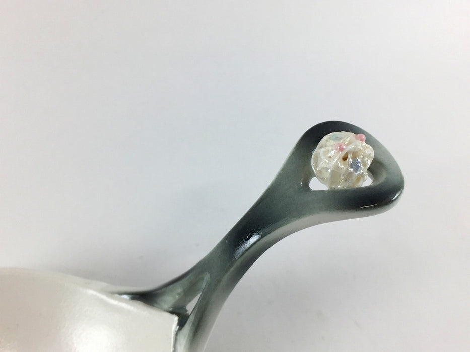 【SALE】ハート立スプーン　黒吹まゆ玉　13cm　有田焼【訳あり】