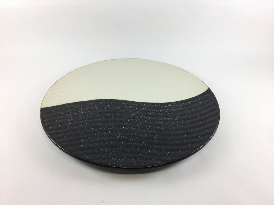 【SALE】24波丸皿　黒/パール　24cm　有田焼【訳あり】