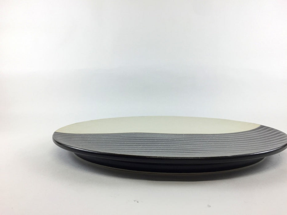 【SALE】24波丸皿　黒/パール　24cm　有田焼【訳あり】