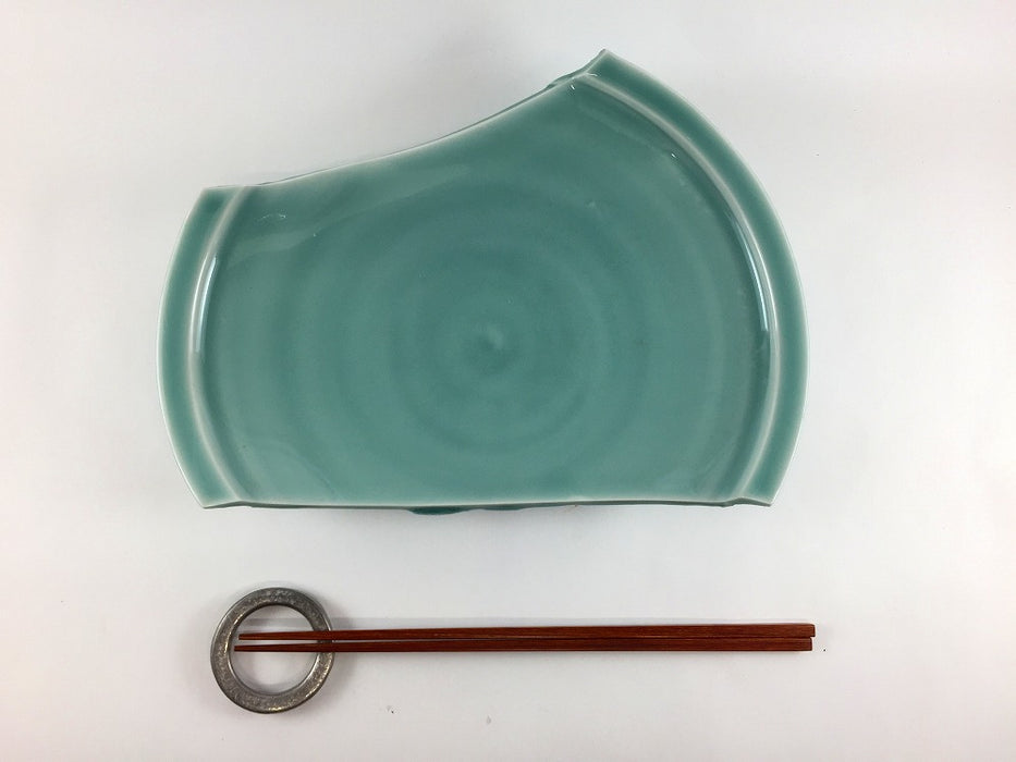 【SALE】陶片皿　鍋島青磁　25cm　有田焼【訳あり】