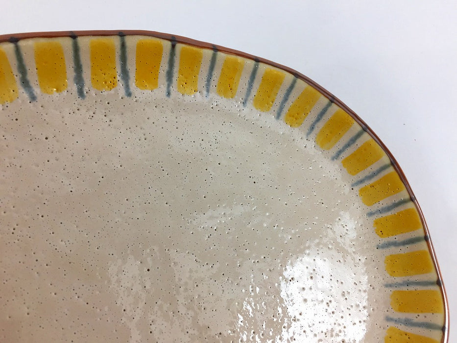 【SALE】錦ゆず白十草小判皿　20cm　有田焼【訳あり】