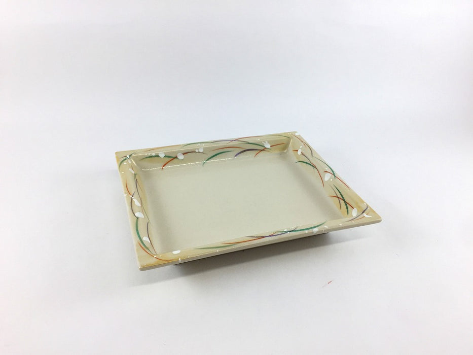 【SALE】HK秋草角小焼皿　16cm　有田焼【訳あり】