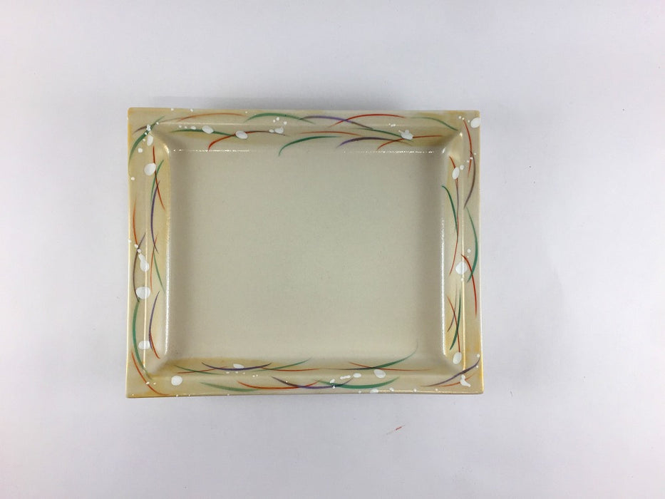 【SALE】HK秋草角小焼皿　16cm　有田焼【訳あり】