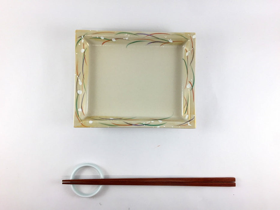 【SALE】HK秋草角小焼皿　16cm　有田焼【訳あり】