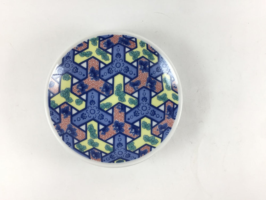 【SALE】色鍋島小皿　亀甲文　11.5cm　肥前有田焼【訳あり】
