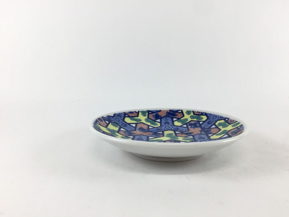 【SALE】色鍋島小皿　亀甲文　11.5cm　肥前有田焼【訳あり】