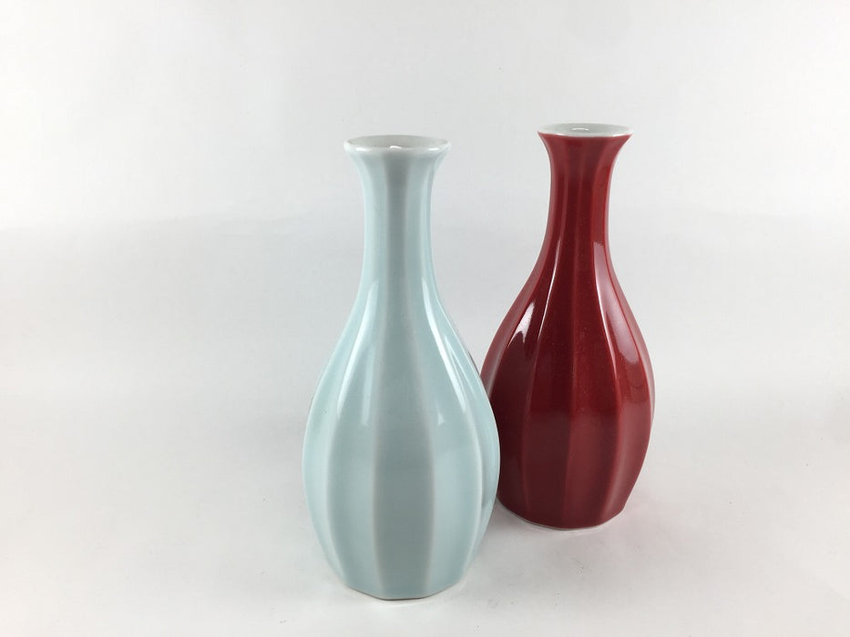 200ccシノギ徳利　(青白/赤)　H15cm　有田焼聖陶苑(j.R)