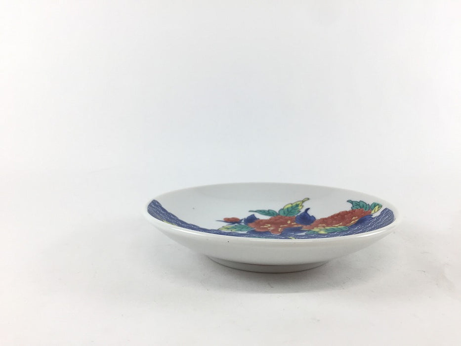 【SALE】色鍋島小皿　青海波牡丹文　11.5cm　肥前有田焼【訳あり】