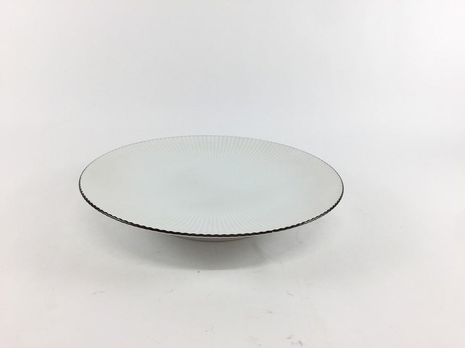 【SALE】165鎬高皿　渕錆白磁ブラスト　16.5cm　有田焼【訳あり】