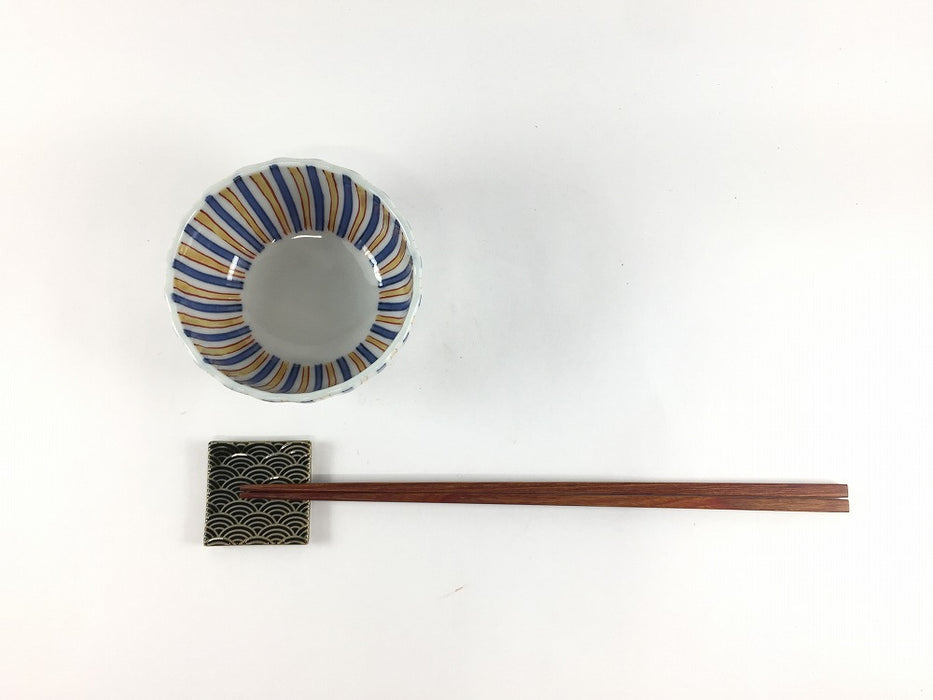 【SALE】黄赤十草小鉢　9cm　波佐見焼【訳あり】