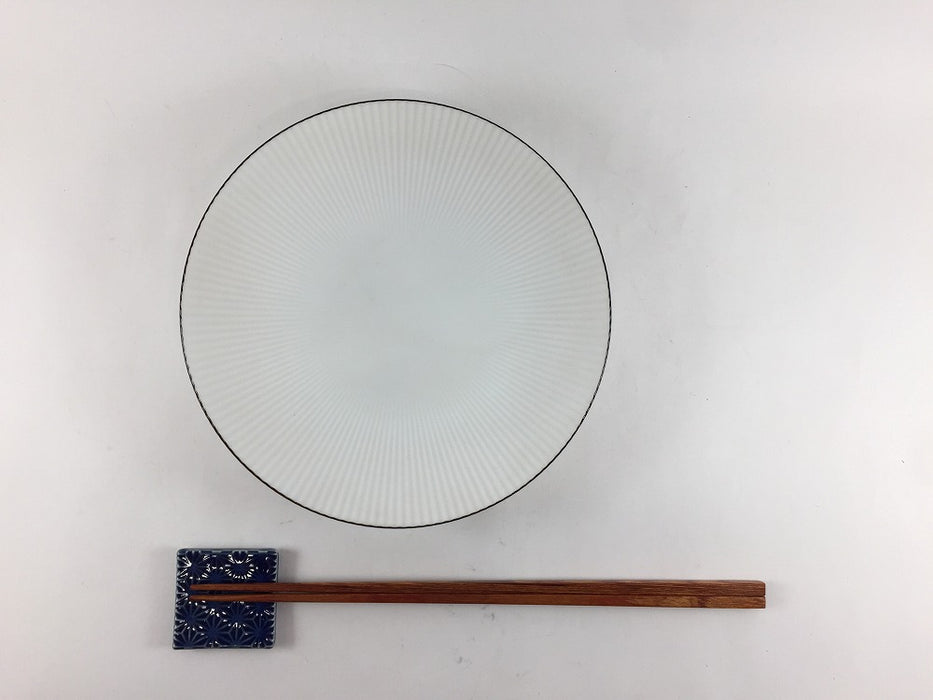 【SALE】165鎬高皿　渕錆白磁ブラスト　16.5cm　有田焼【訳あり】