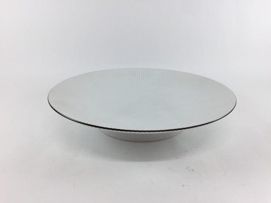 【SALE】215鎬高皿　渕錆白磁ブラスト　22cm　有田焼【訳あり】