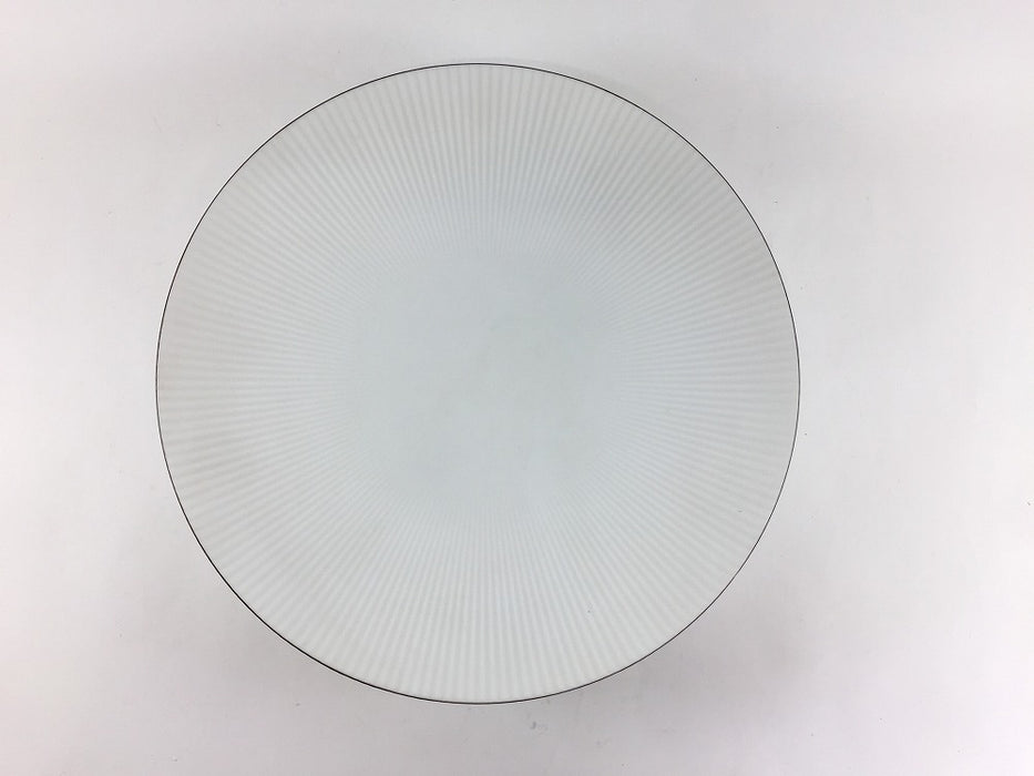 【SALE】215鎬高皿　渕錆白磁ブラスト　22cm　有田焼【訳あり】
