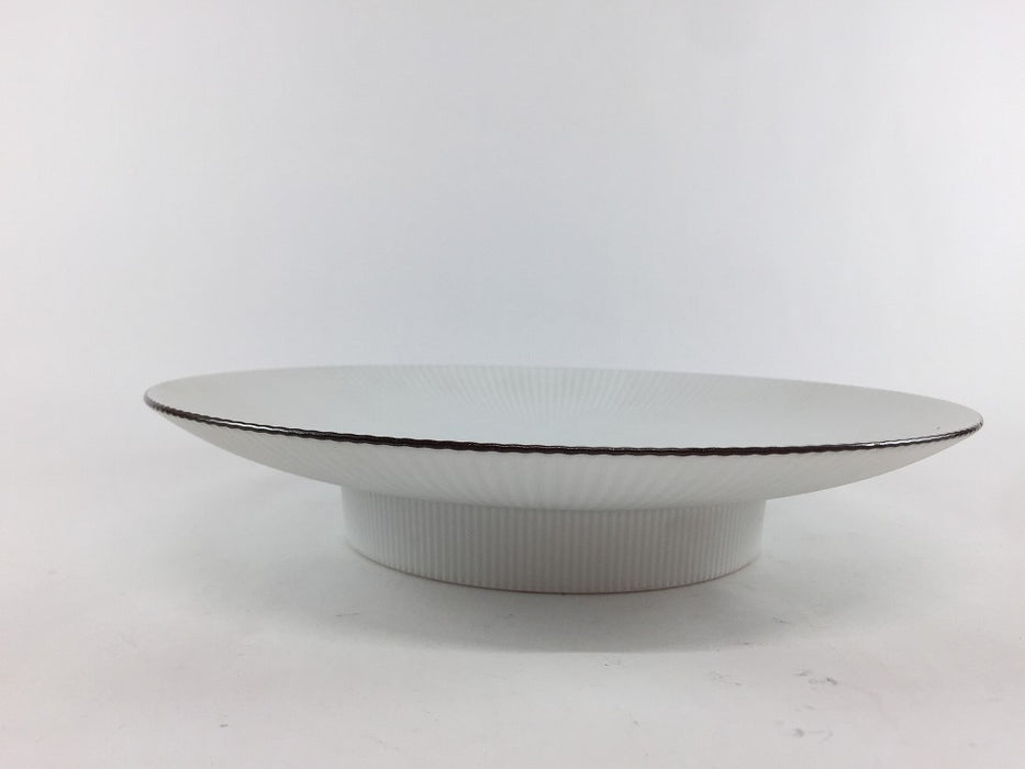 【SALE】215鎬高皿　渕錆白磁ブラスト　22cm　有田焼【訳あり】