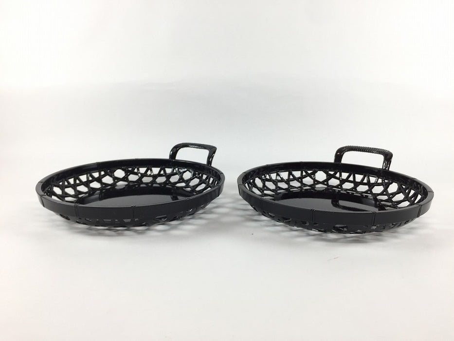 【SALE】15cm片手籠(茶黒)　盛場六角/盛場丸　国産漆器(j.R)【訳あり】