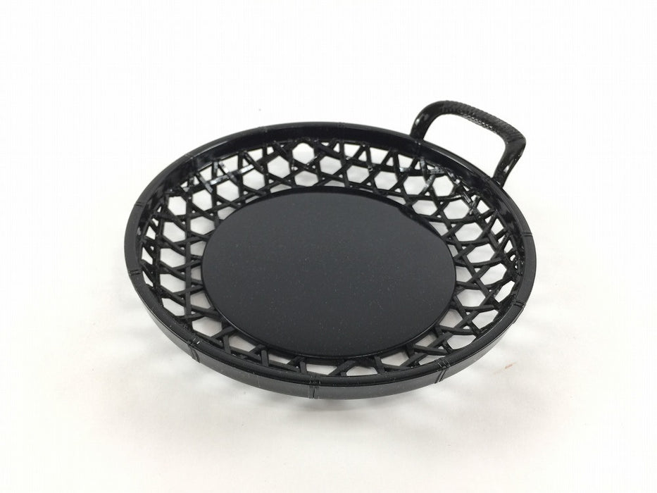 【SALE】15cm片手籠(茶黒)　盛場六角/盛場丸　国産漆器(j.R)【訳あり】