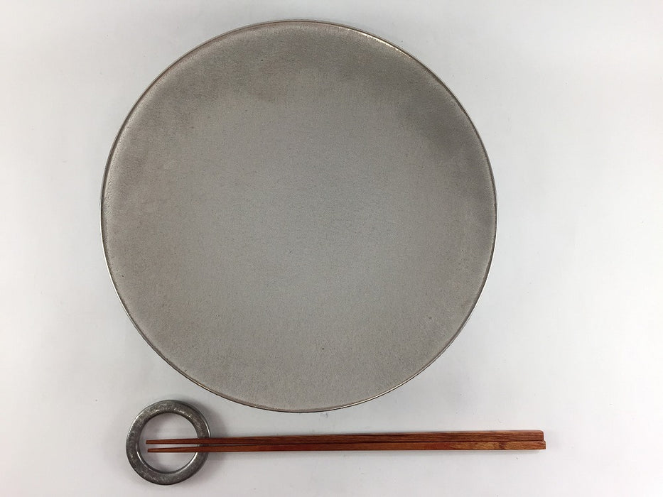 【SALE】215鎬高皿　銀茶　21cm　有田焼【訳あり】