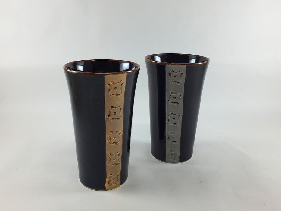 【SALE】ビアグラス(370cc)　金帯/銀帯　8.5cm　有田焼【訳あり】