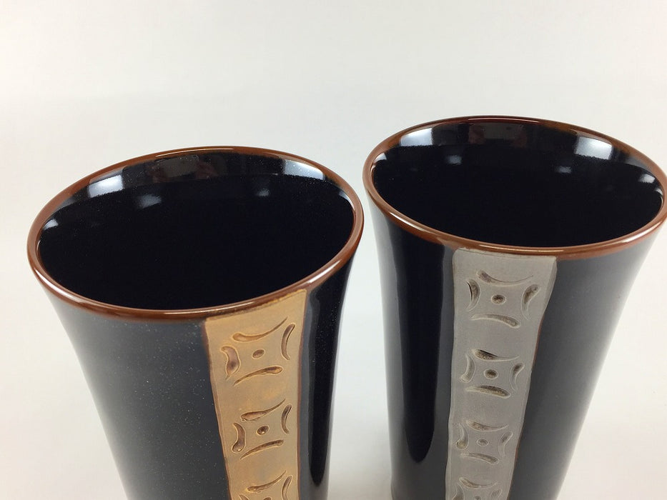 【SALE】ビアグラス(370cc)　金帯/銀帯　8.5cm　有田焼【訳あり】