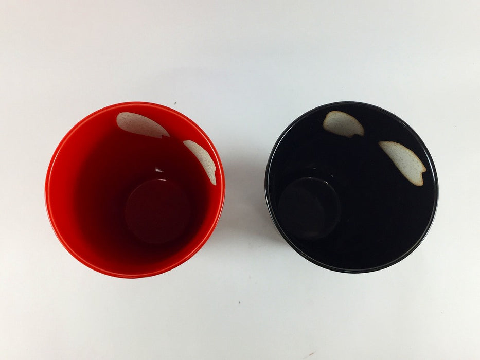 【SALE】ビアグラス(340cc)　花彩　赤/黒　8.5cm　有田焼【訳あり】