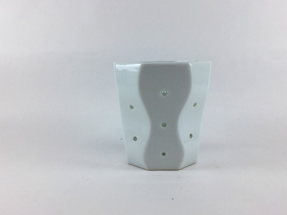 【SALE】水晶全面丸彫八角ロックグラス　9cm　波佐見焼【訳あり】