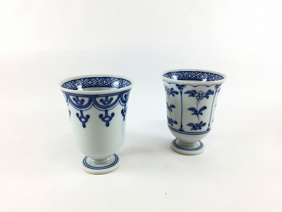 【SALE】120cc反杯　(藍瓔珞/藍草花)　7cm　波佐見焼【訳あり】