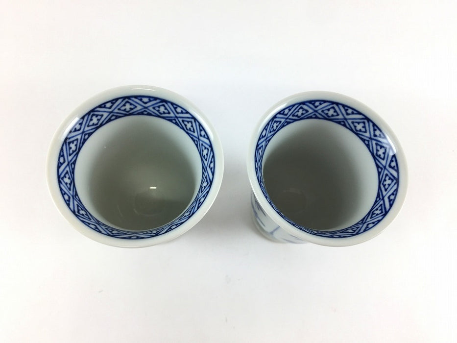 【SALE】120cc反杯　(藍瓔珞/藍草花)　7cm　波佐見焼【訳あり】