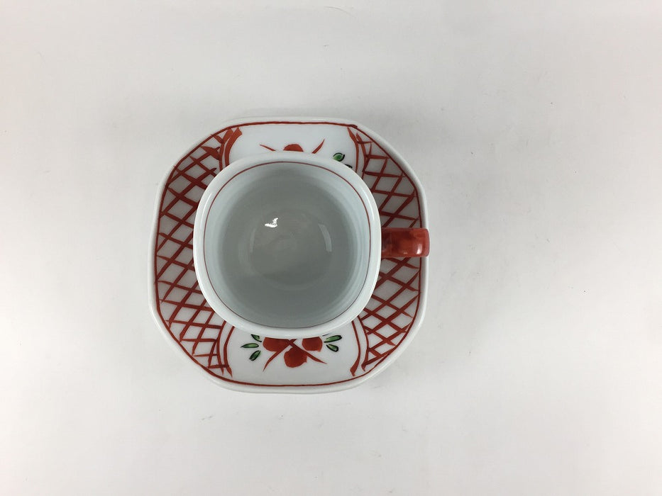 110ccデミタス　格子小花　吉田焼(肥前有田焼)　(j.R)