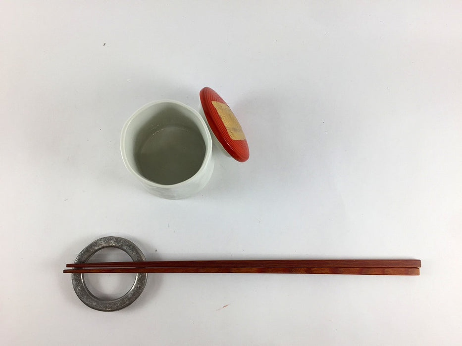 【SALE】千筋小吸碗　朱蓋金ハケ　5.5cm　有田焼【訳あり】