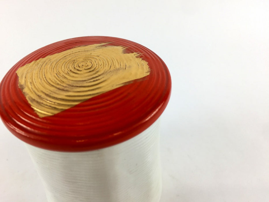 【SALE】千筋小吸碗　朱蓋金ハケ　5.5cm　有田焼【訳あり】